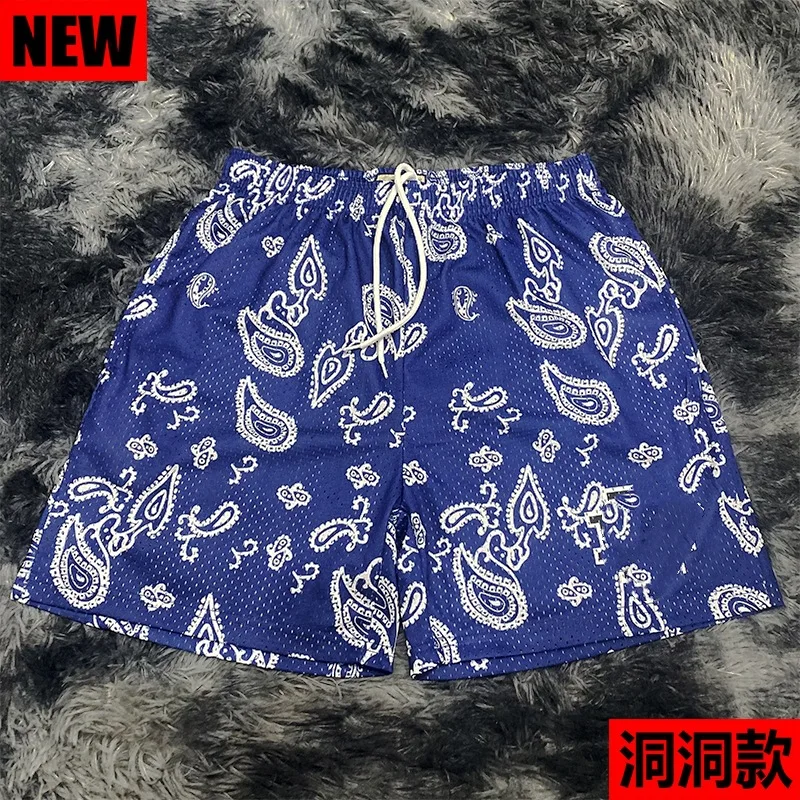 Summer Running Shorts Men Sport Fitness Shorts Training Quick Dry Gym Men Cashew flower Shorts Jogger Gym Short Pants