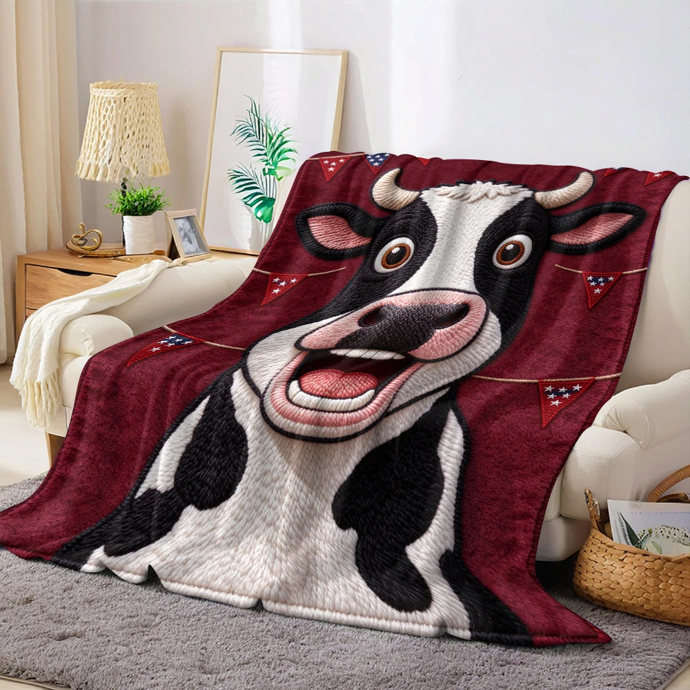 Stitch Cream Ginger Flannel Blanket Soft Cozy Throw Blanket for Bed Sofa Couch Fuzzy Plush Bed Cover