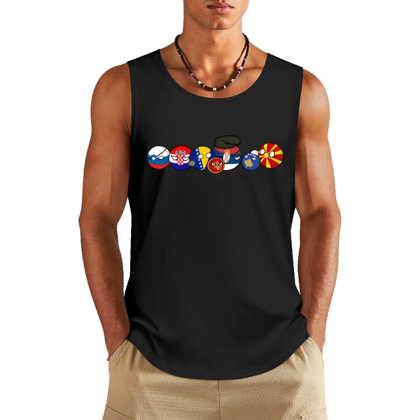 

Polandball - Yugoslavia family portrait Tank Top bodybuilding men clothes plain t-shirt t shirts gym shirt men