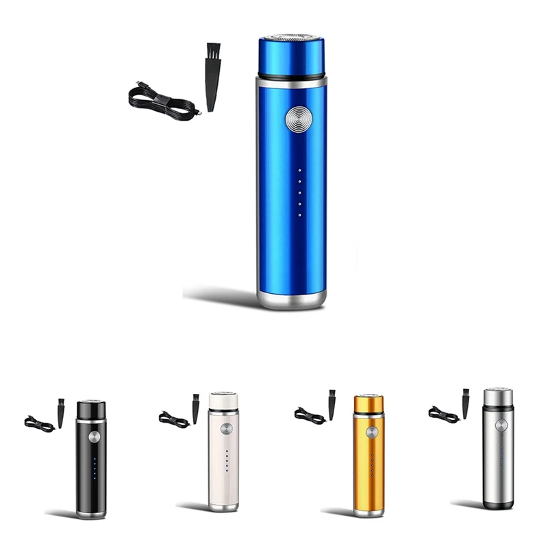 Mini Afeitadora eléctrica portátil para hombre, Afeitadora de barba lavable, Afeitadora facial recargable por USB para hombre