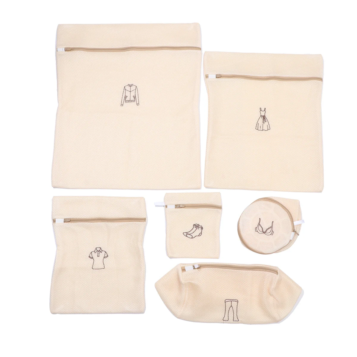 ชุดถุงซักผ้าตาข่าย 6 ชิ้น สำหรับซักผ้าเนื้อละเอียด ปกป้องเสื้อผ้า ซักซ้ำได้ ถุงซักผ้าหนา สำหรับชุดชั้นใน บรา ชุดเด็ก