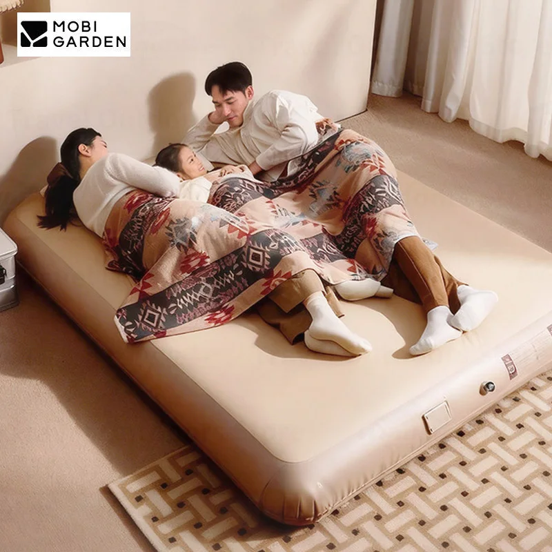 MOBI GARDEN PH25 Air Mattress Self-inflating Camping Tent Mat 1-3 Person Folding Sleeping Pad Built-in Pump Inflatable Mattress