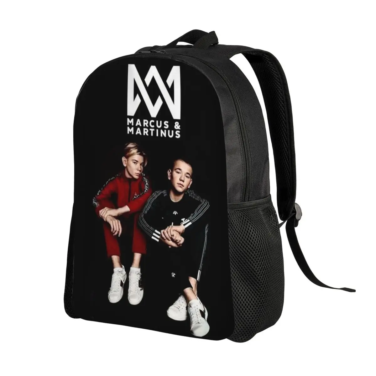 Ransel M-Marcus dan M-Martinus Kustom Tas Buku Fashion Pria Wanita untuk Tas Pop Kembar Sekolah Perguruan Tinggi