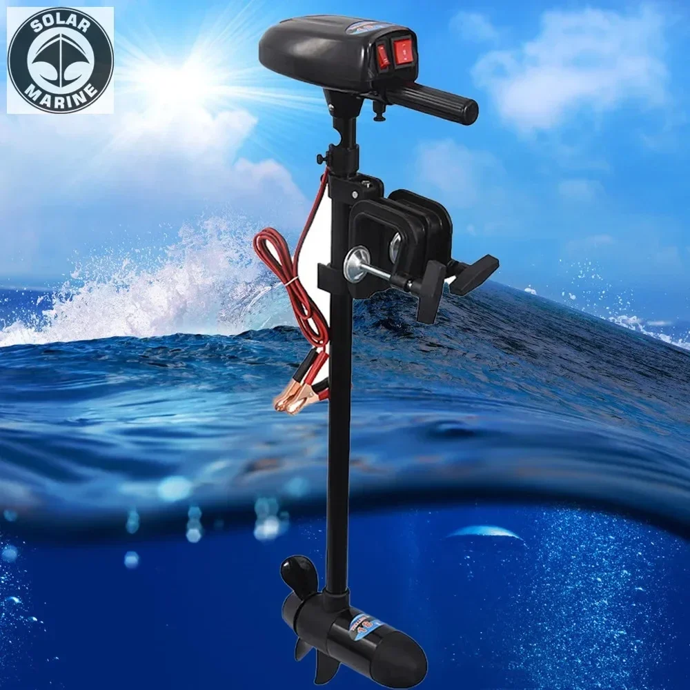 DC 12V 28LBS SOLAR MARINE Electric Trolling Motor, Fishing Boat Engine, Electric Propeller Hanging Machine, Kayak Motor