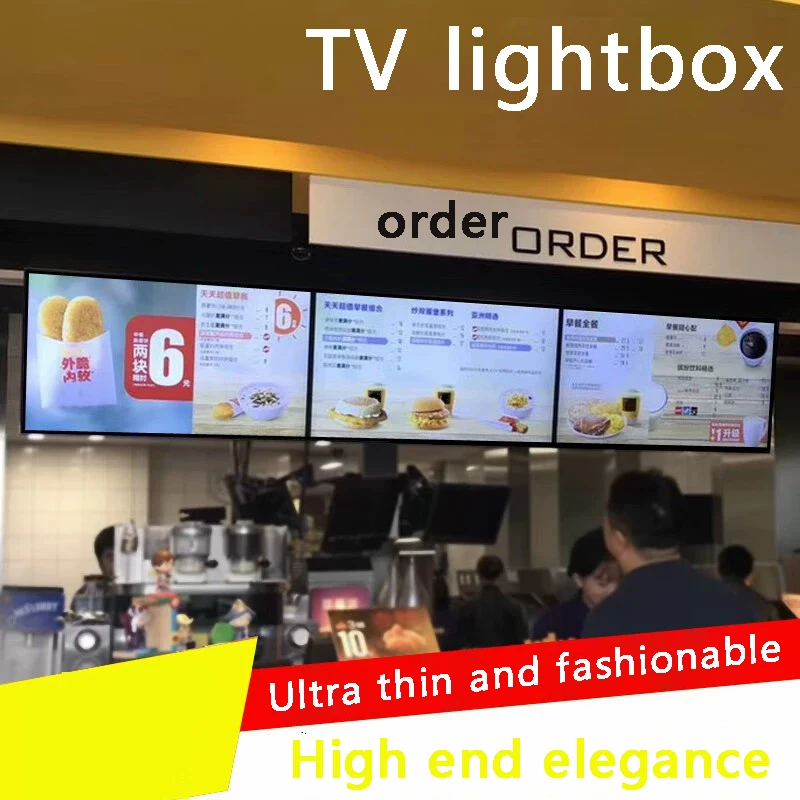 Slim Snap Frame LED Light Box Illuminated Poster Display LED Backlit Menu Board For Restaurant Cafe Shops Wall Mounted Billboard