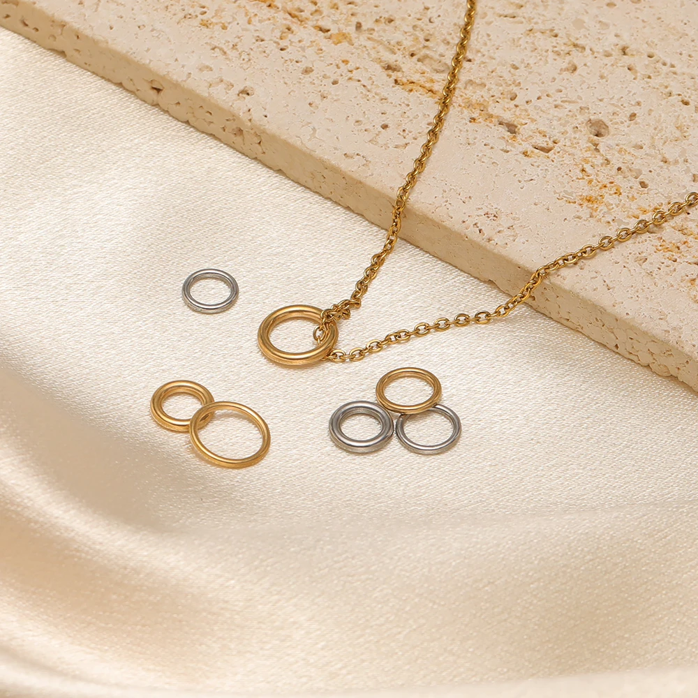 50/20 Stück Edelstahl Nahtlose Ringe Geschlossene Verbindungsstücke für Halsketten Armbänder Zubehör DIY Schmuck Bastelzubehör – Detail 3