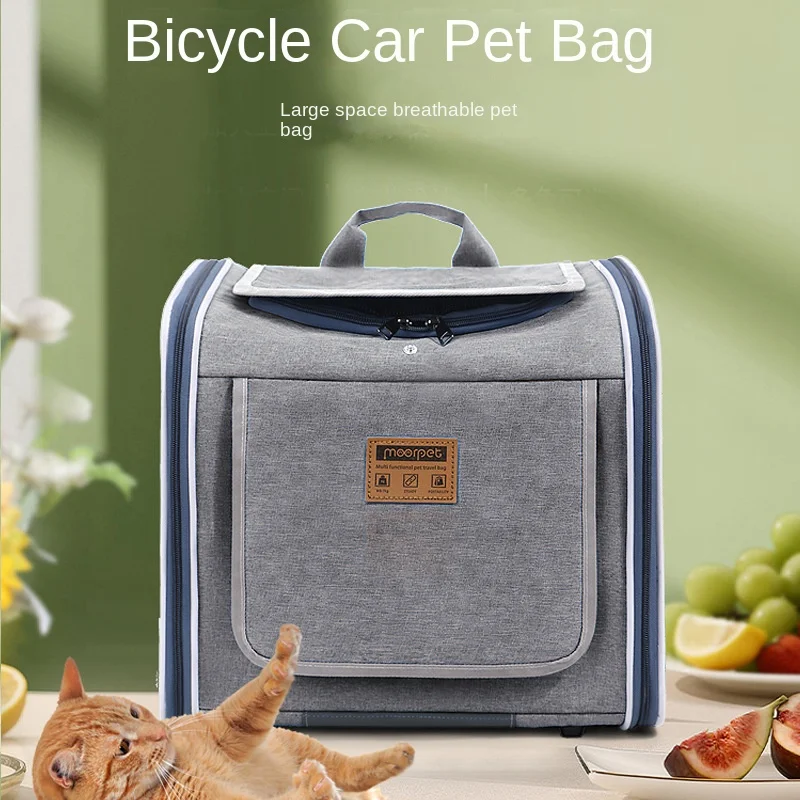 Nordic Style Portable Double-Shoulder Pet Carrier Bag for Cars & Bicycles Outdoor Use Cats & Dogs