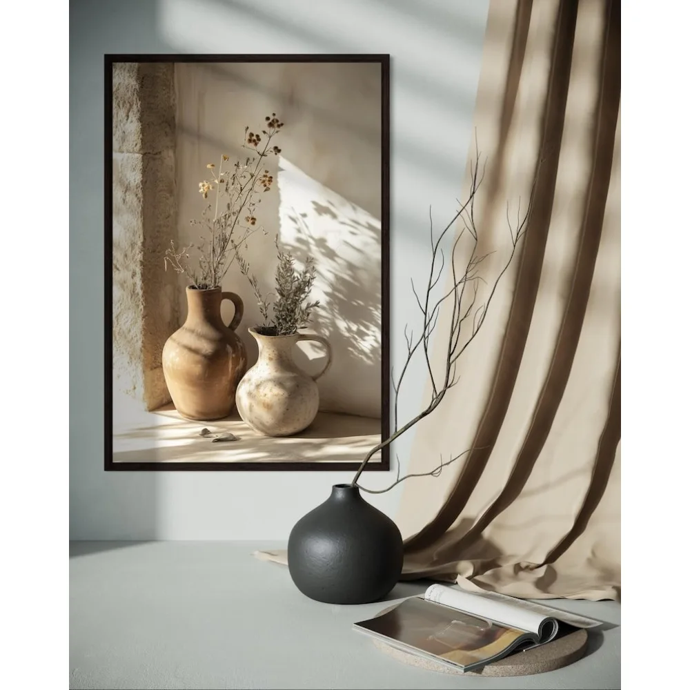 1 Piece Frameless, Vase Print Printing,Mediterranean Pottery Wall Art,Digital Download,Living Room Bedroom Wall Art Decoration