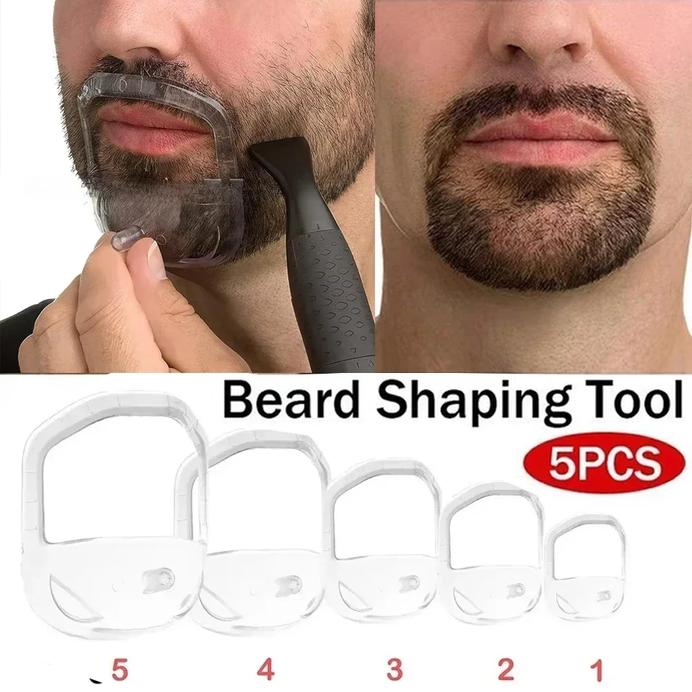 5Pcs/set Beard Styling Template French Beard or Goatee Shaving Template Whisker Shaping Tool Trimming Supplies Men's Beard Care