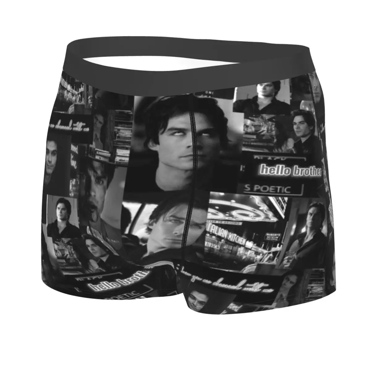 Custom Fashion Damon Salvatore The Vampire Diaries Boxers Shorts Panties Male Underpants Comfortable Horror Briefs Underwear