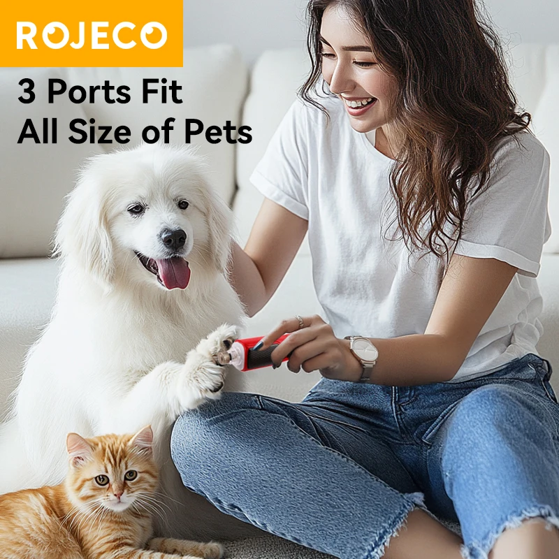 ROJECO Electric Pet Nail Grinder Dog Cat Rechargeable Nail Clippers LED Light Pet Claw Nail Grooming Trimmer Accessories - Image 3