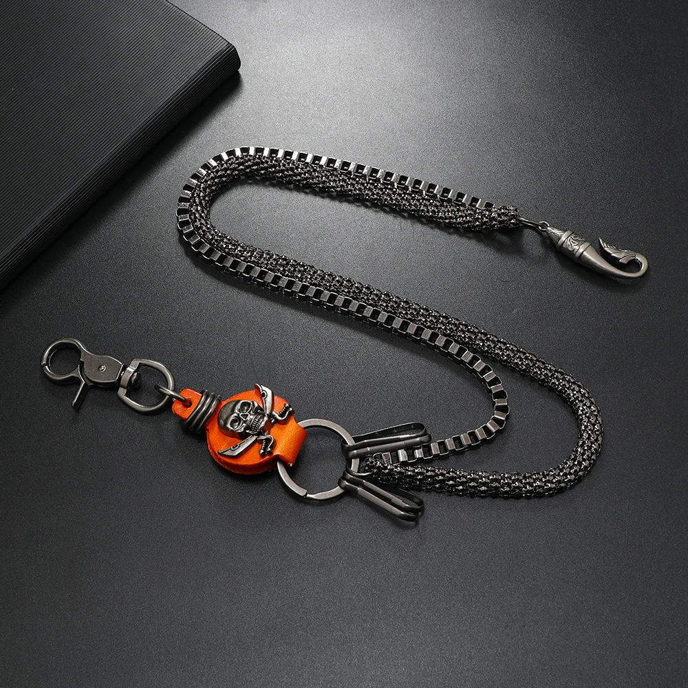 1Piece Punk style double chain skull pant chain