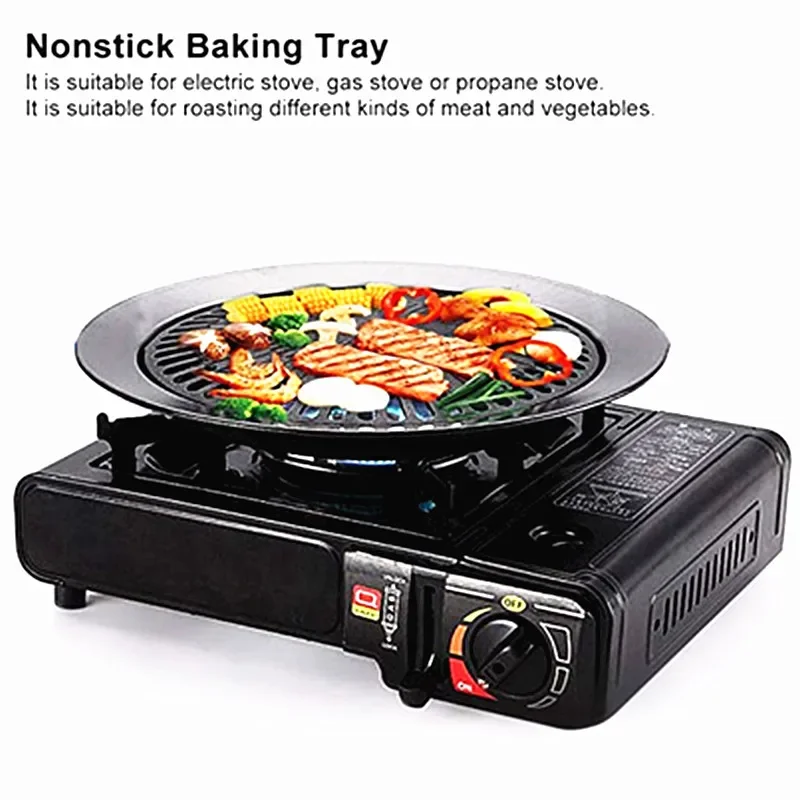 Smokeless Barbecue Grill Pan Gas Household Non-Stick Gas Stove Plate Electric Stove Baking Tray BBQ Grill Barbecue Tools Outdoor