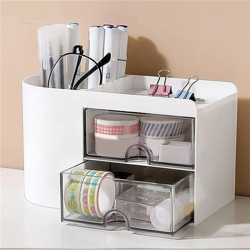 Exquisite-2X Pencil Pen Holder For Desk, Office Desk Organizer, Cute Desktop Stationery Organizer, Stationery Holder Storage Box