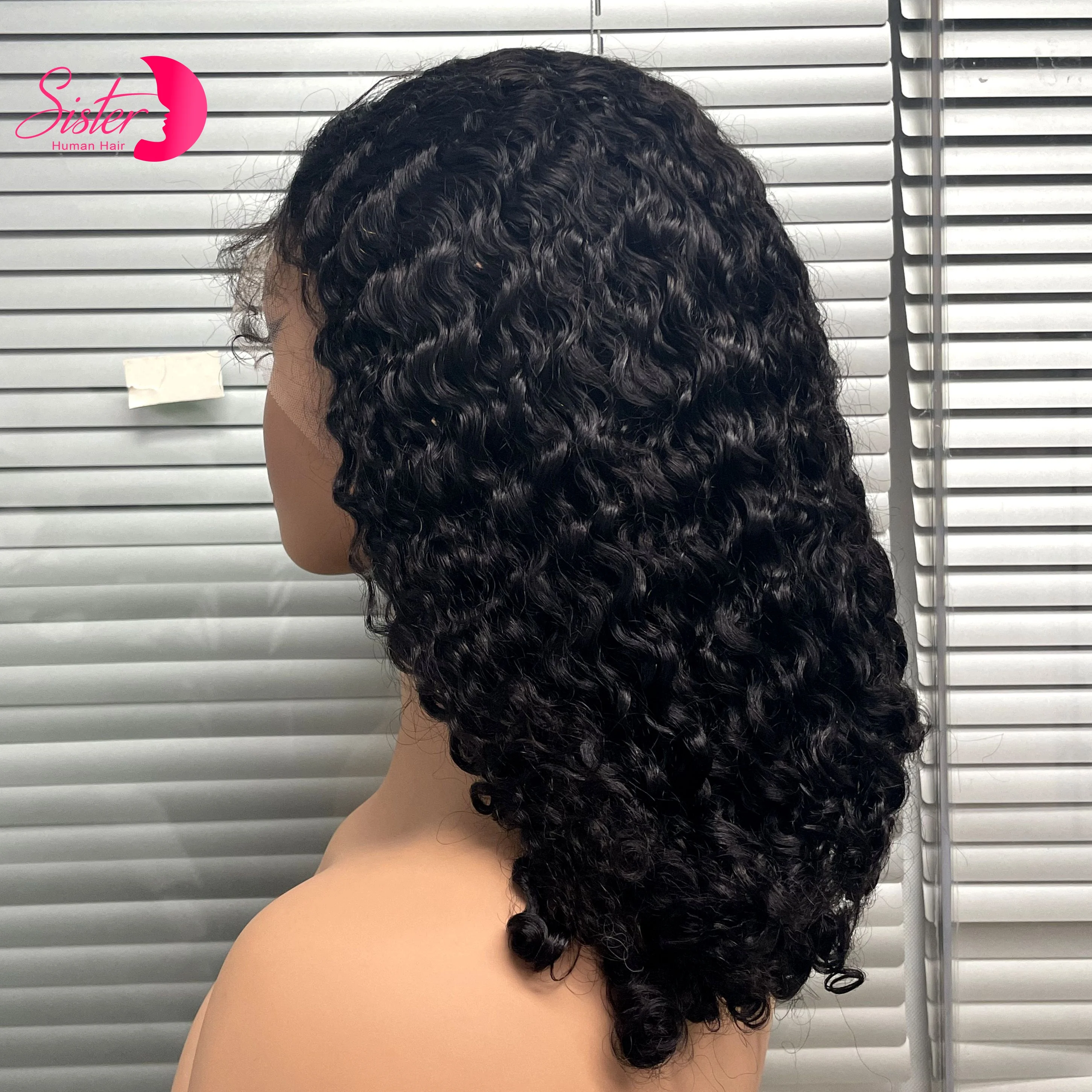 Pelucas de cabello humano rizado hinchable de doble estiramiento 12A, pelucas de cabello Remy rizado birmano Natural con encaje frontal 13x4 de 300% de densidad para mujeres negras