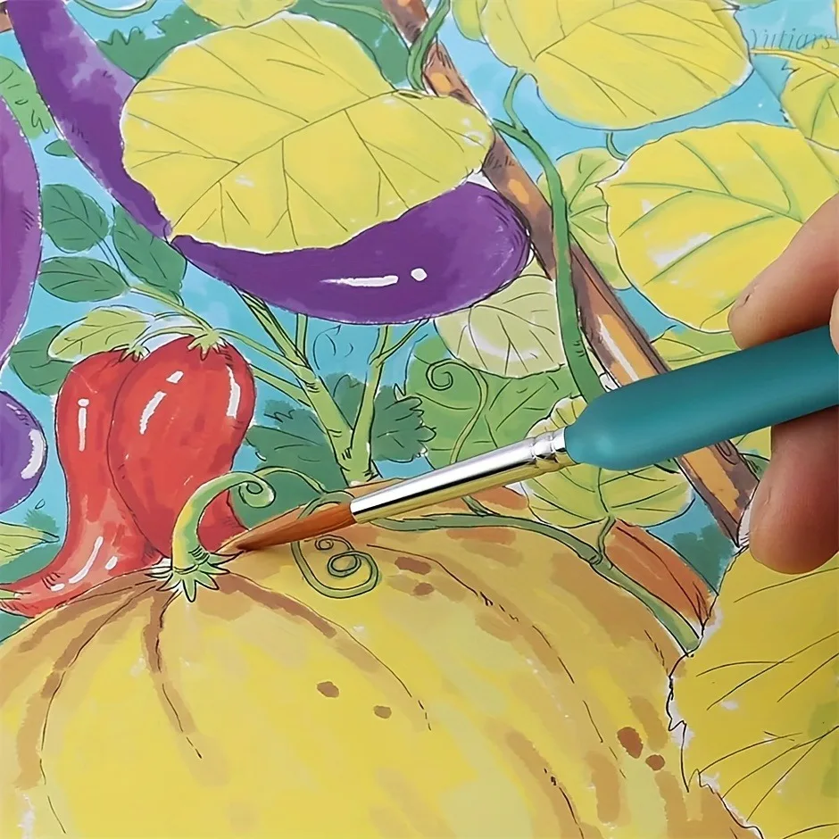 Ensemble de pinceaux à peinture Premium avec tige triangulaire en bois naturel, pour aquarelle, dessin artisanal à l'huile, 11 pièces