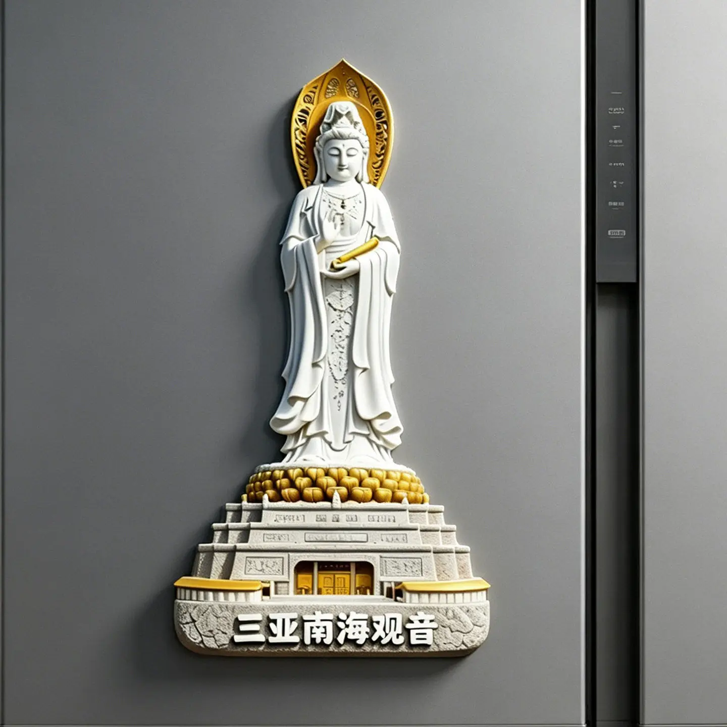 Sanya Nanhai Guanyin resin relief magnetic refrigerator sticker