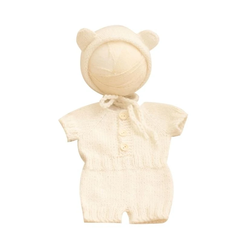 مجموعة ملابس الدب الجميلة لحديثي الولادة J15U، زي الدب حديث الولادة لطيف بشكل لا يقاوم للأطفال #5