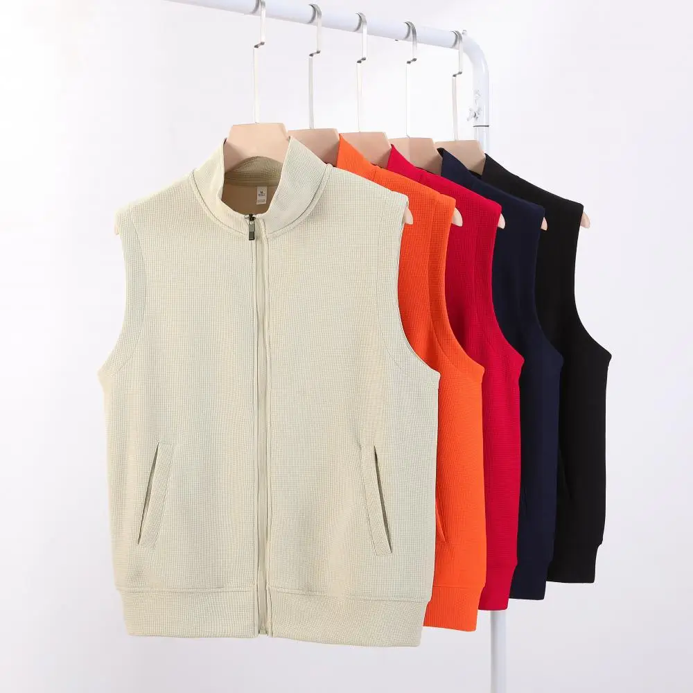 

Men's Sleeveless Vest Jacket New Autumn Winter Outerwear Fashion Waistcoat Casual Stand Collar Zip Up Coats Streetwear Tank Tops