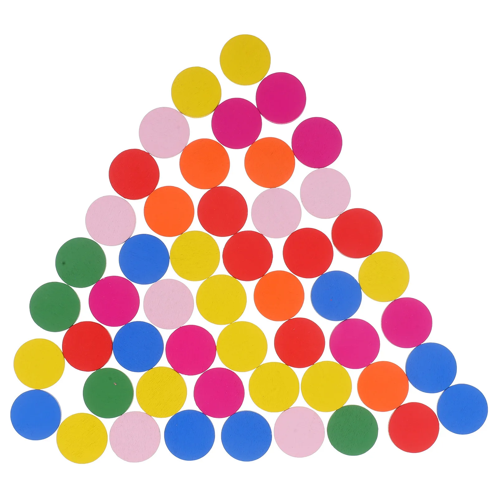 

50 Pcs Colored Discs Crafts Colord Wooden Circles Assortd Blocks Disk Bulk Numbers