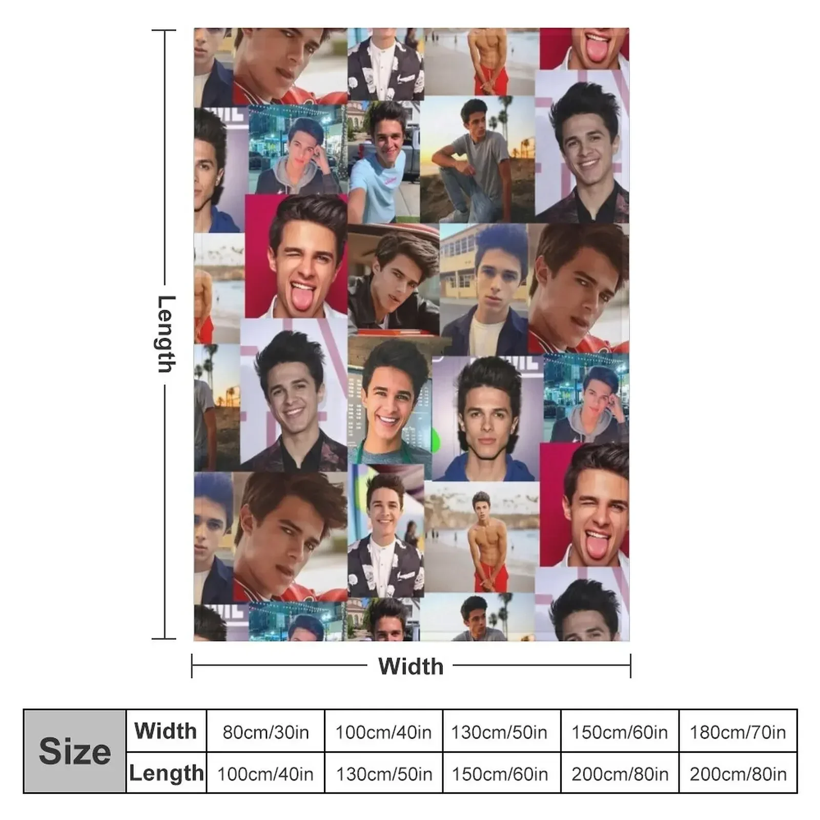 Brent Rivera Collage Artwork Throw Blanket Hairys Custom Blankets