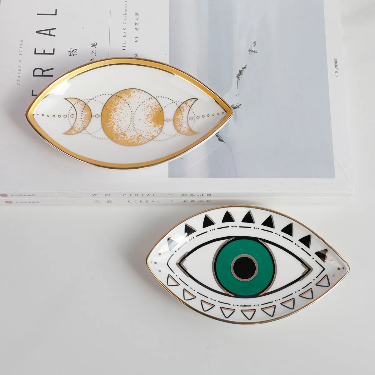 Trinket Dish Ring Dish Ceramic Evil Eye Trinket Plate Cute Decor Jewelry Tray  Gift Dish