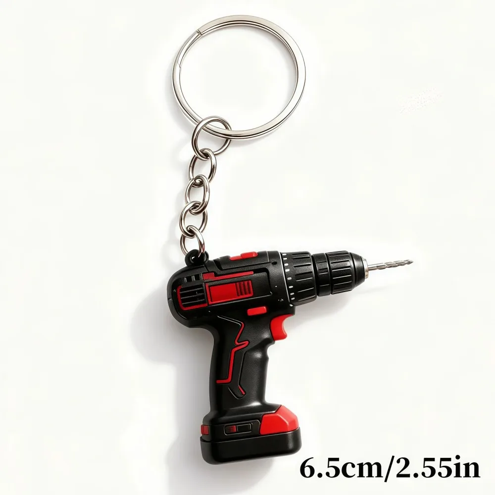 Mini Taladro Eléctrico en Forma de Llavero, Llavero de Silicona con Forma de Taladro Realista, Ligero y Genial, Colgante para Bolsa, Regalos/Decoración