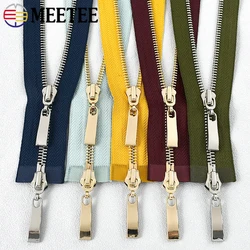 Meetee 5# Metal Zipper 80/100/120cm Double Slider Zippers Sewing Coat Jacket Clothes Zip Garment Decor Repair Kits Accessories