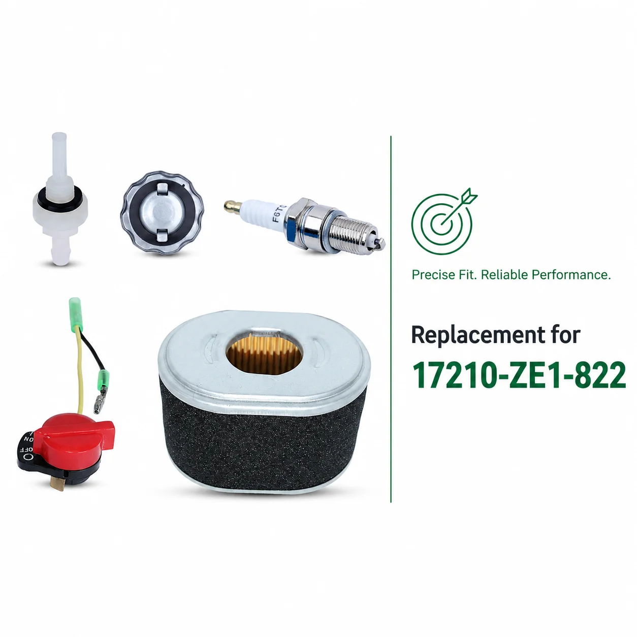 Air Filter Fuel Tank Cap Joint Filter Switch Spark Plug Tune Up Kit For Honda GX160 GX200 Engine Generator Replace 17210-ZE1-822