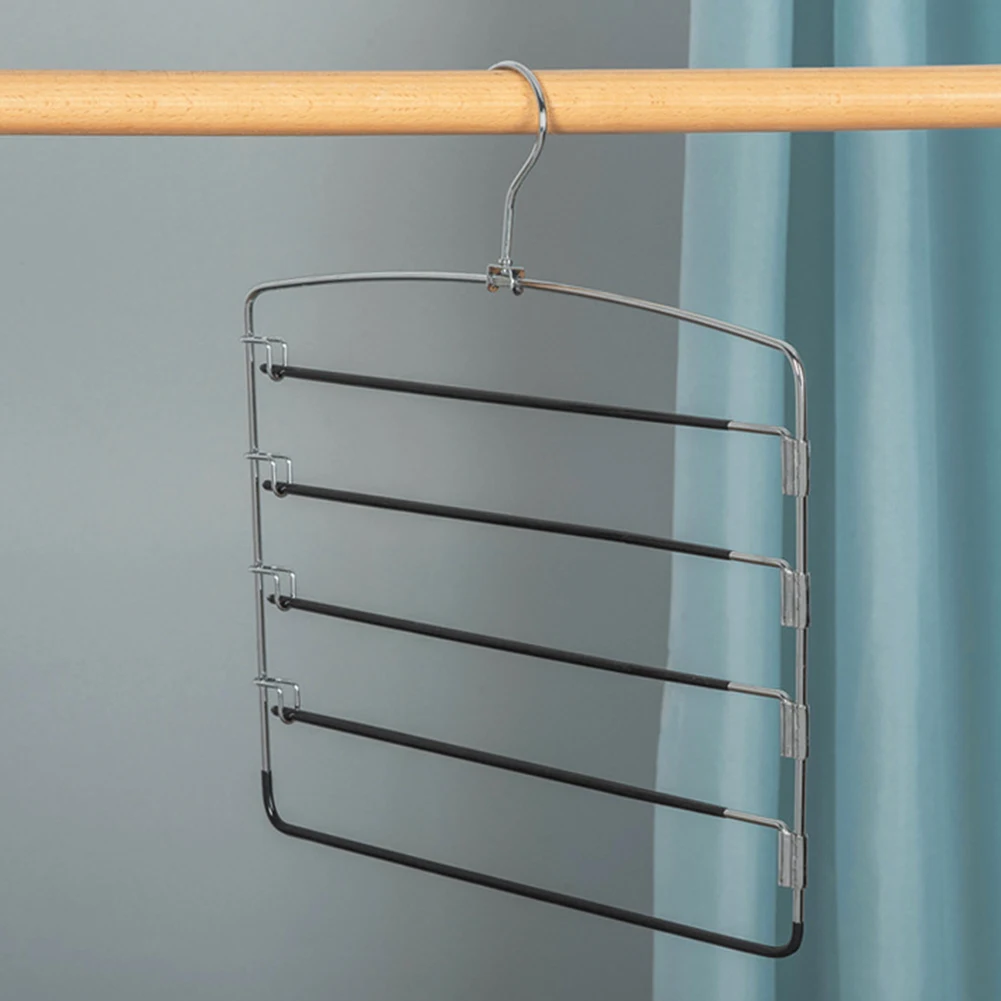 5 In 1 Multi-layer Pants Rack For Household Wardrobe Multi-functional Clothes Racks Non-slip Trouser Racks Hanging Pants Skirts