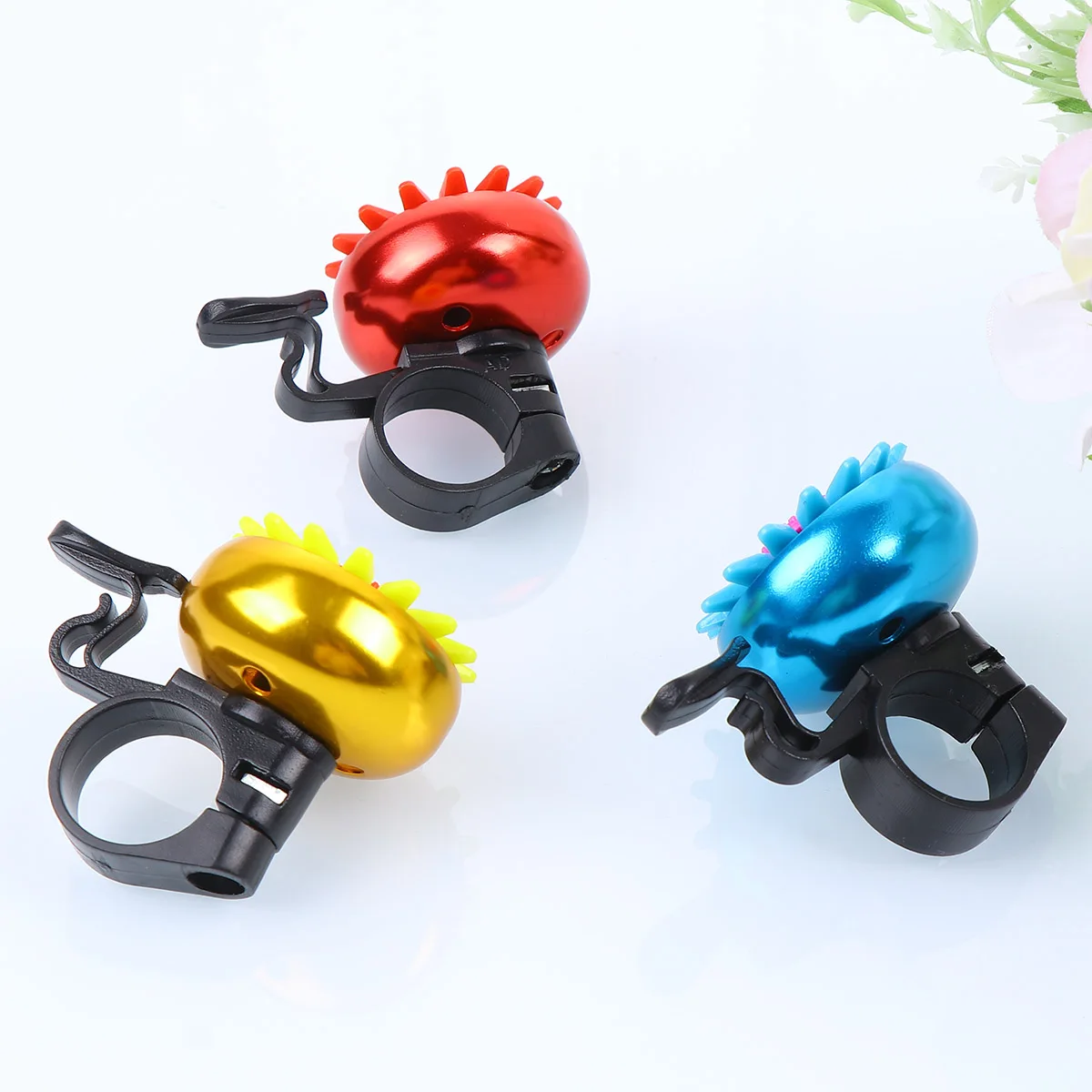 

3pcs Aluminum Alloy Bike Bell Flower Sunflower Bell For Bicycle Scooter Tricycle Loud Horn Easy Installation Durable Alarm