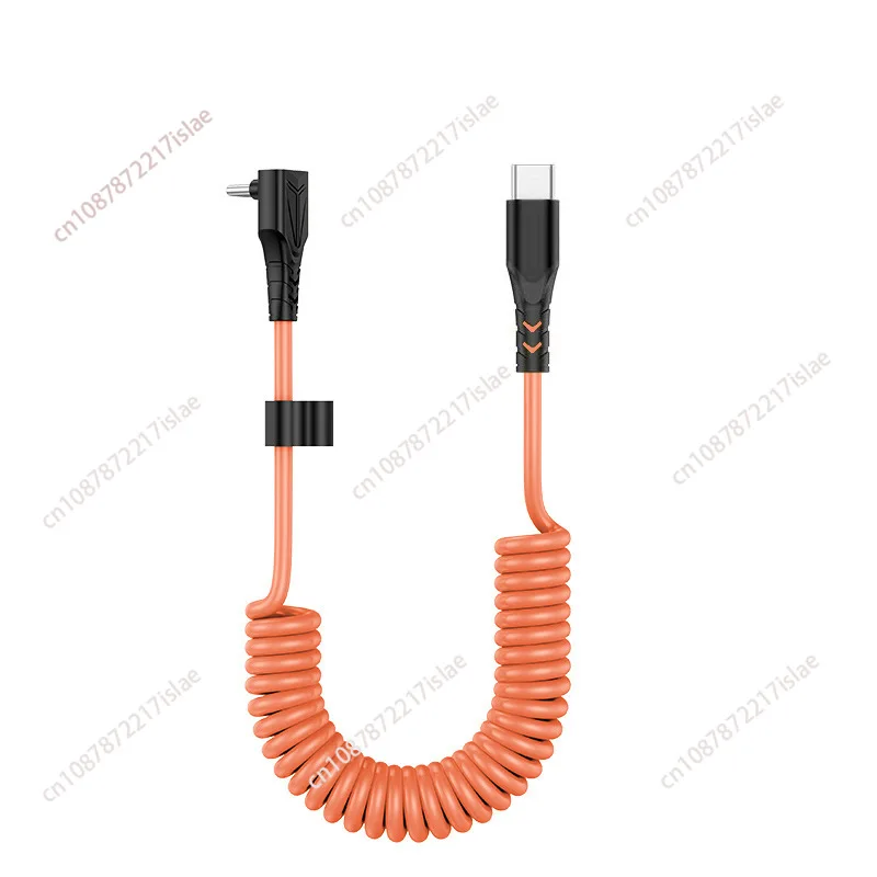 60W two-in-one spring data cable retractable car PD fast charging cable, suitable for ideal L9/8/7 mobile phone charging cable