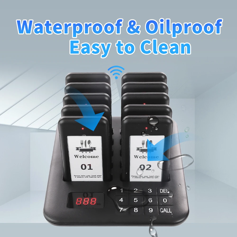 Imagem -03 - Sistema de Pager de Restaurante sem Fio Cliente de Convidados Fila de Garçom Chamada de Pager Campainha para Comida Tribunal Café Bar de Praia