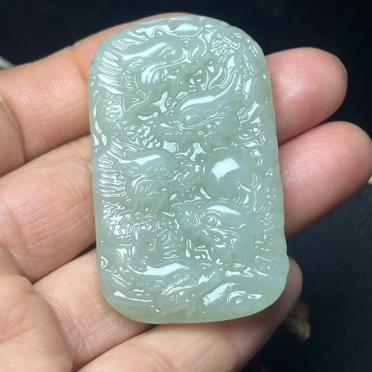 

Kowloon Protector Jade Pendant Natural Kowloon Protector Pendant Double-sided engraved men's models