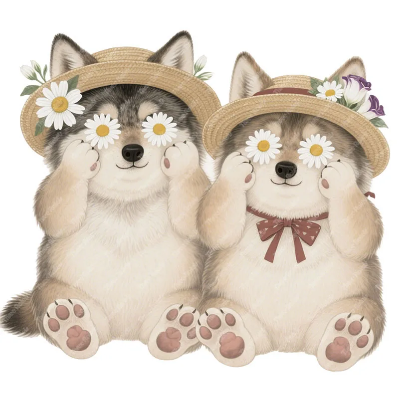Three Ratels CEE251 Cute chubby wolf cartoon wall stickers for home decoration Personalized car decals