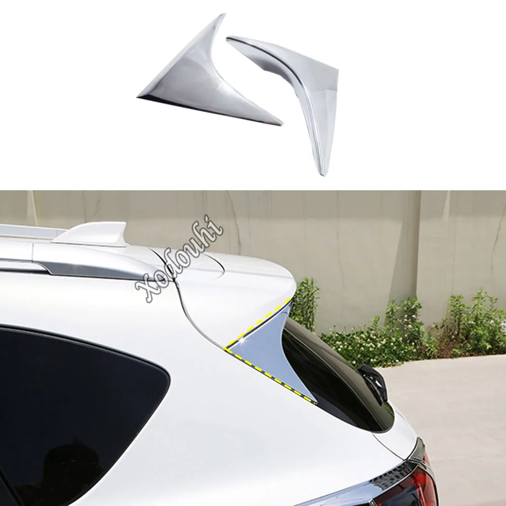 

Для Mazda CX-5 CX5 2012 2013 2014 2015 2016 Горячий автомобильный хромированный задний спойлер из АБС-пластика, боковой треугольный молдинг, оконная панель, декоративная часть