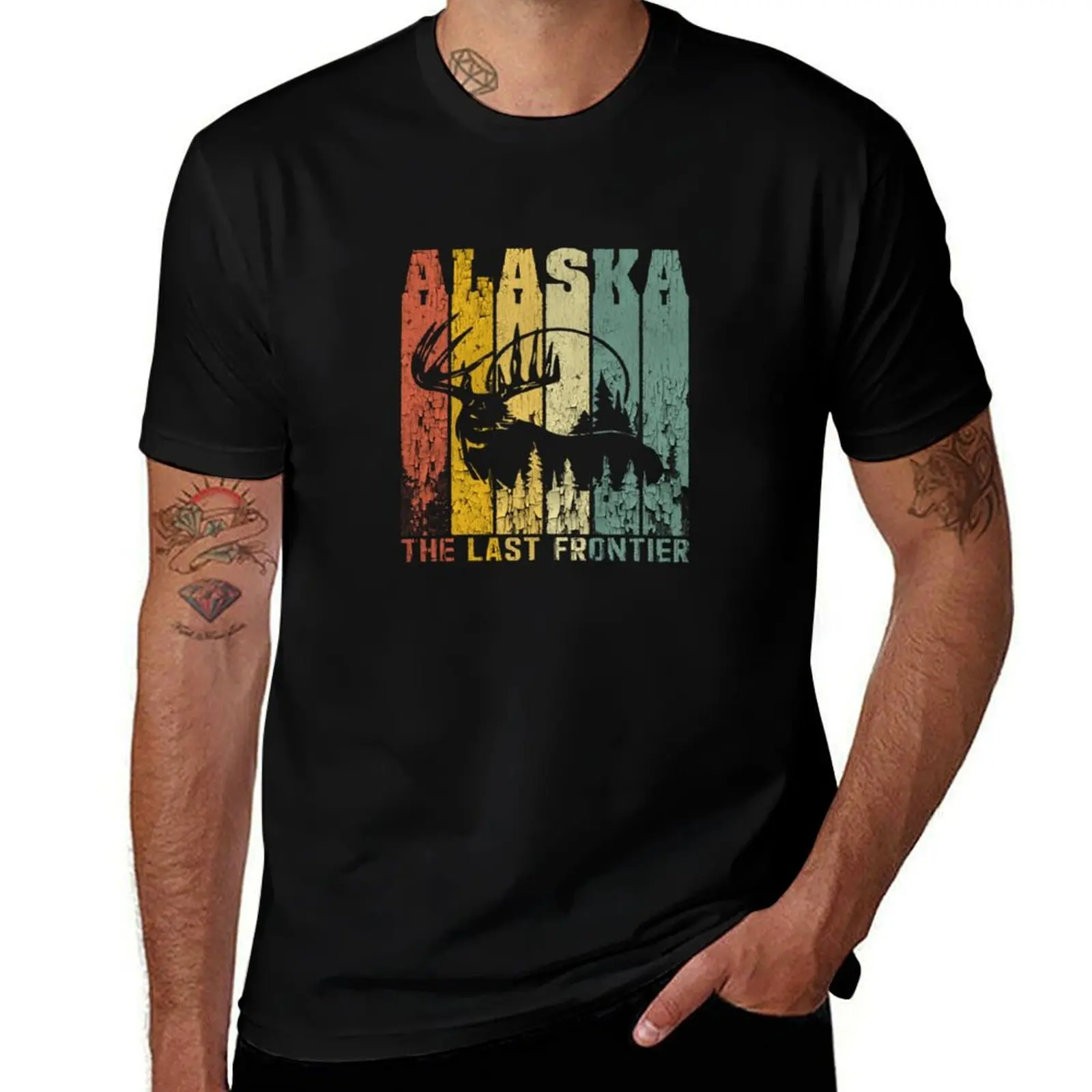 Vintage Retro Style Alaska the last frontier Pullover T-Shirt Summer Fashion Casual Tee Shirt T-Shirt