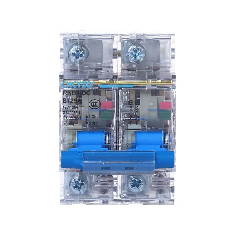 DC Circuit Breaker 80A100A125A Transparent 125V Protector 2P for Electric Car Battery Solar System