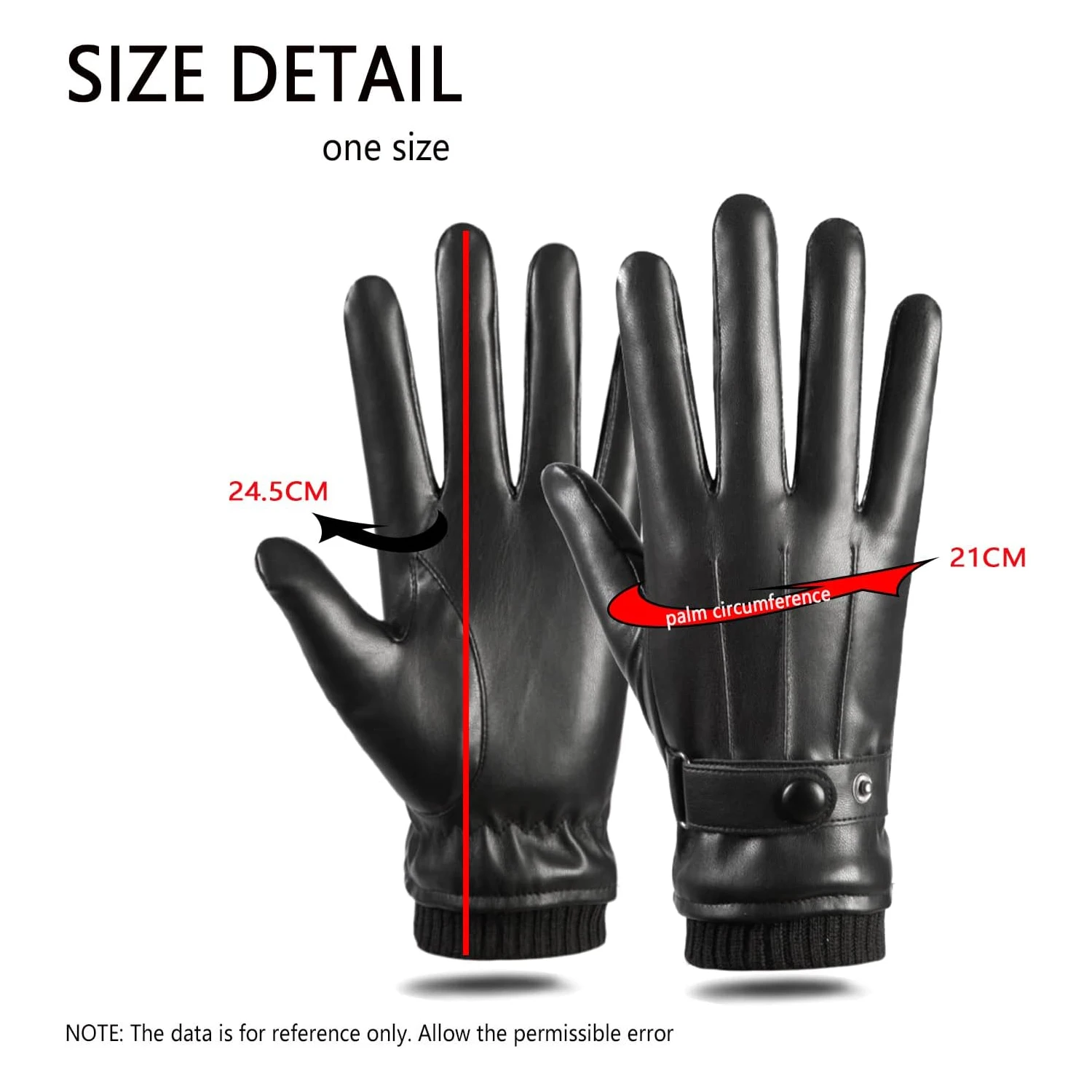 قفازات شتوية دافئة ومقاومة للماء من الجلد للرجال بطانة من الكشمير مقاومة للرياح في الهواء الطلق لركوب الدراجات النارية قفازات سميكة تعمل باللمس