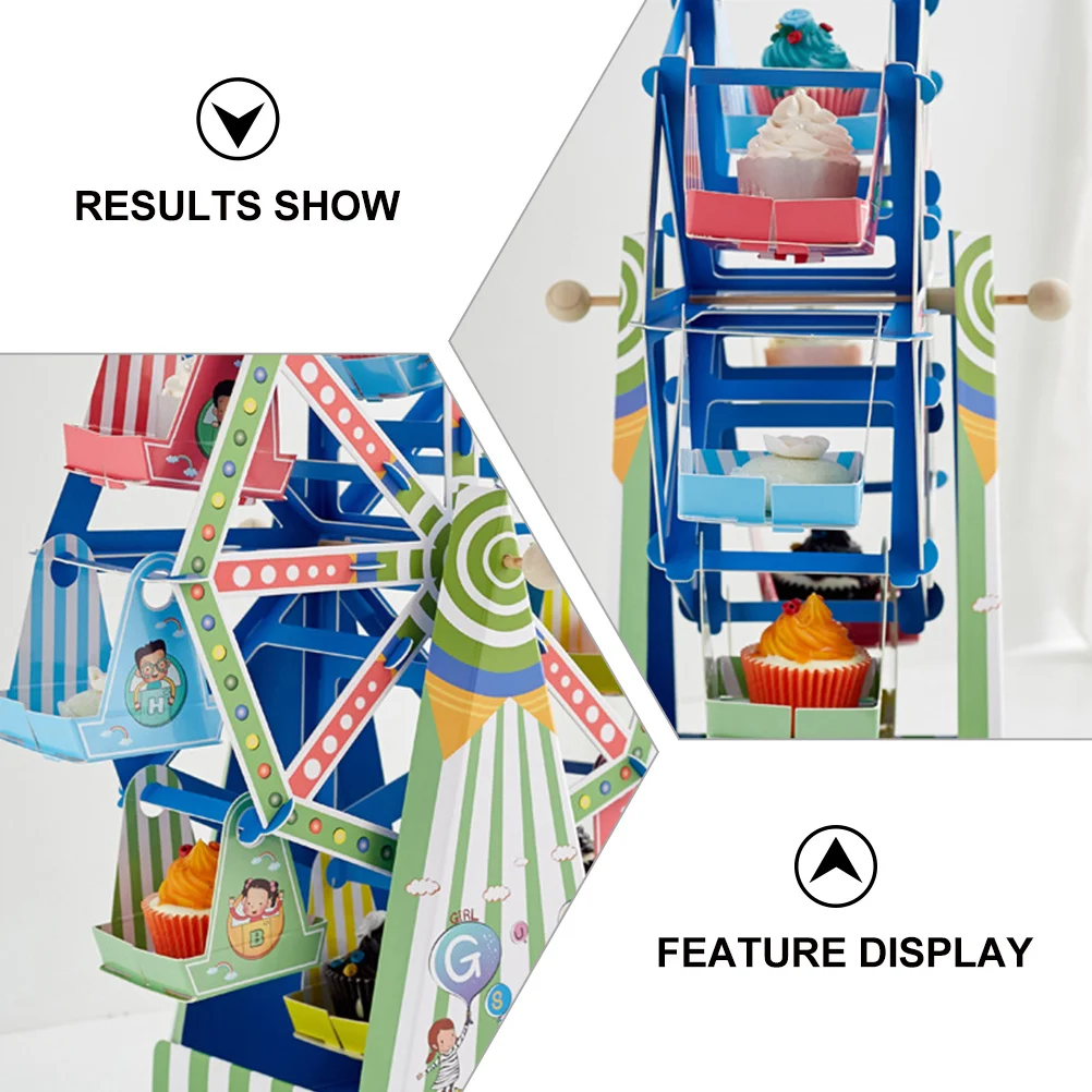 

Cake Display Stand Paper Dessert Rack Creative Sky Wheel Design Birthday Party Wedding Cupcake Holder Dessert Support Stand