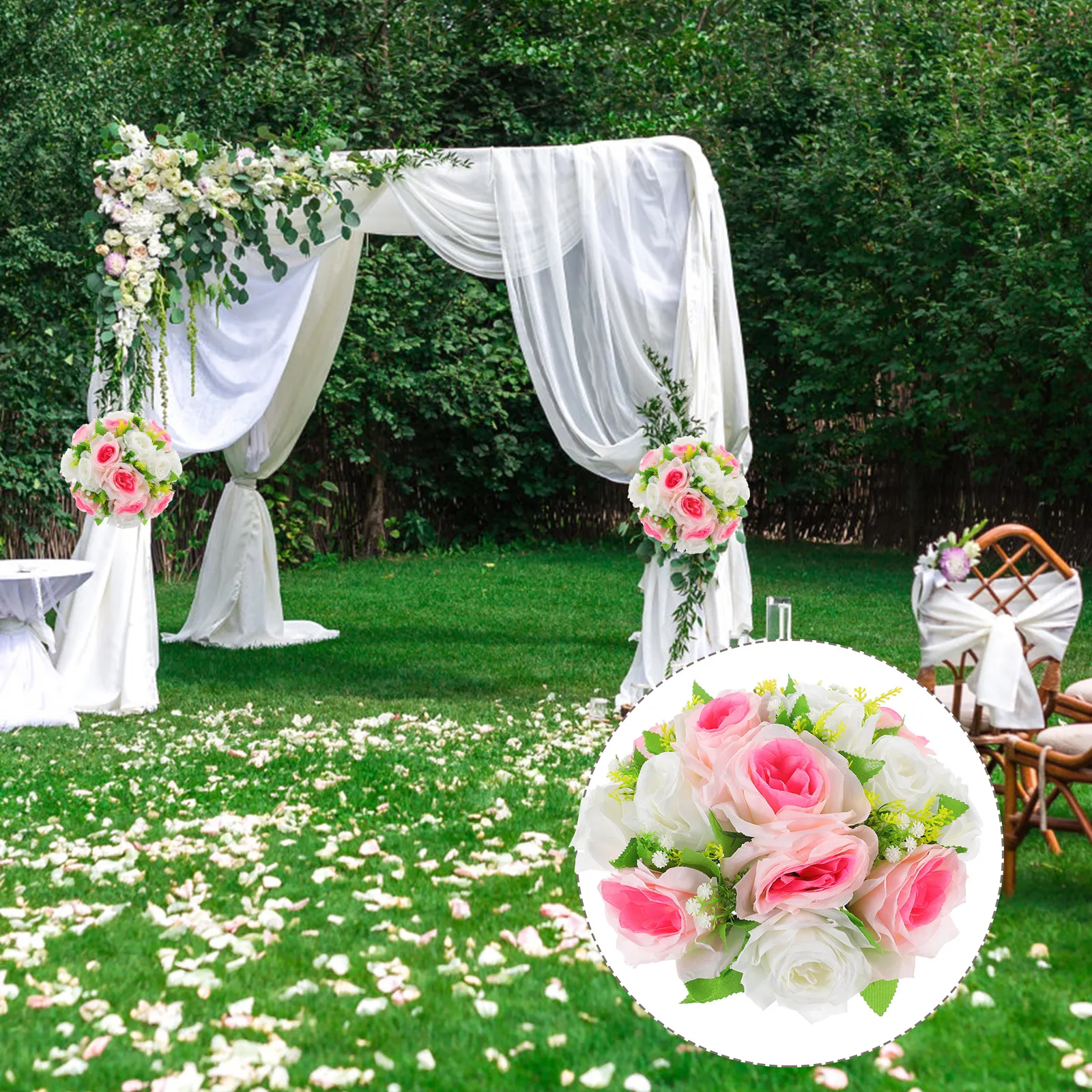 

Simulated Silk Flower Ball Simulation Artificial Realistic Flowers Table Decoration Cloth Arrangement