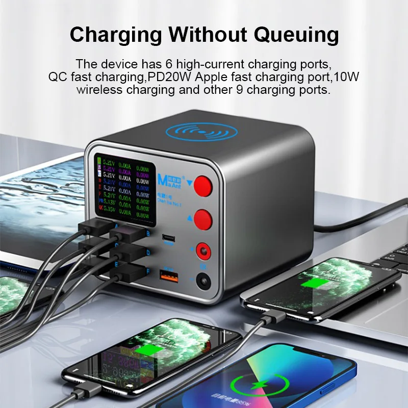 MaAnt DianBa No.1 Pro Multi-port Charger For Phone Current Data Line Detection Burn-in Repair Wireless Fast Charging Tool