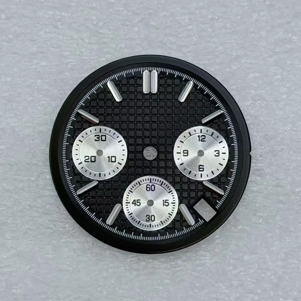 29.5mm No Logo Oak Waffle Dial Fit VK63 Quartz Movement Green Luminous Custom Logo High-Quality Watch Modification Accessories
