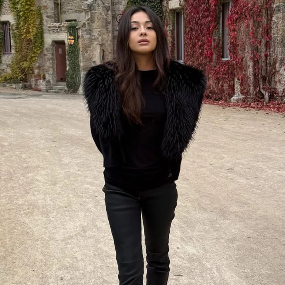 Talenza Women's Black Fleece Cardigan Fashion Elegant Long-Sleeved Patchwork Slim Sweaters Vintage Streetwear Female Outerwear