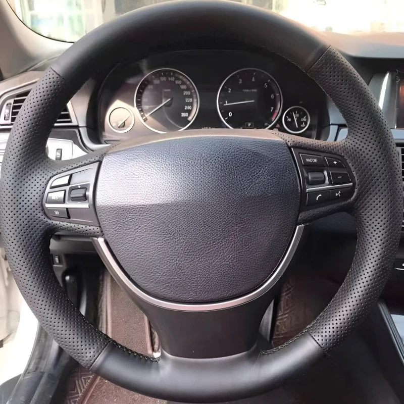 

For BMW 5 Series 11-17 models Hand-stitched steering wheel cover lightweight and breathable full coverage modification desig