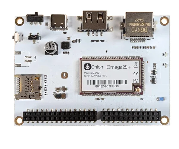 OM-O2SP-EVAL Evaluation Board for the Onion Omega2S IoT Computer Module  Development Tools