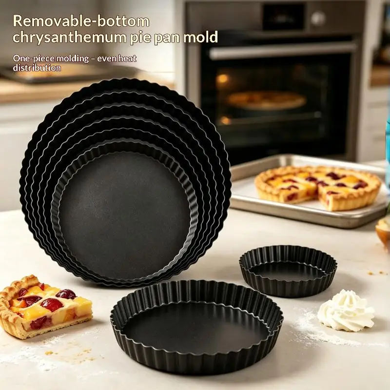Fluted Pie Tart Pan Mold Baking Removable Bottom Nonstick Quiche Tool Circle Bakeware Template Dishes Cake Pans GYH