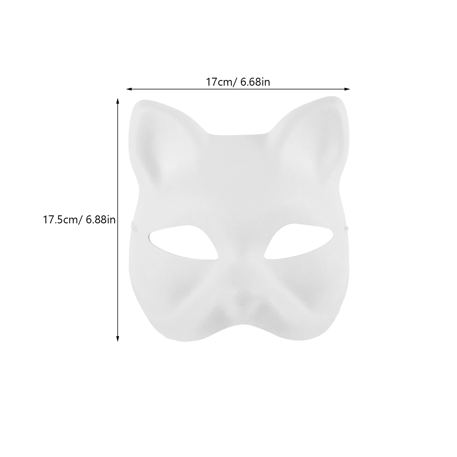 5Pcs Blank Cat Face Mask DIY Paintable Eco-Friendly Pulp Party Halloween Masquerade Costume Accessory Cat Face Mask