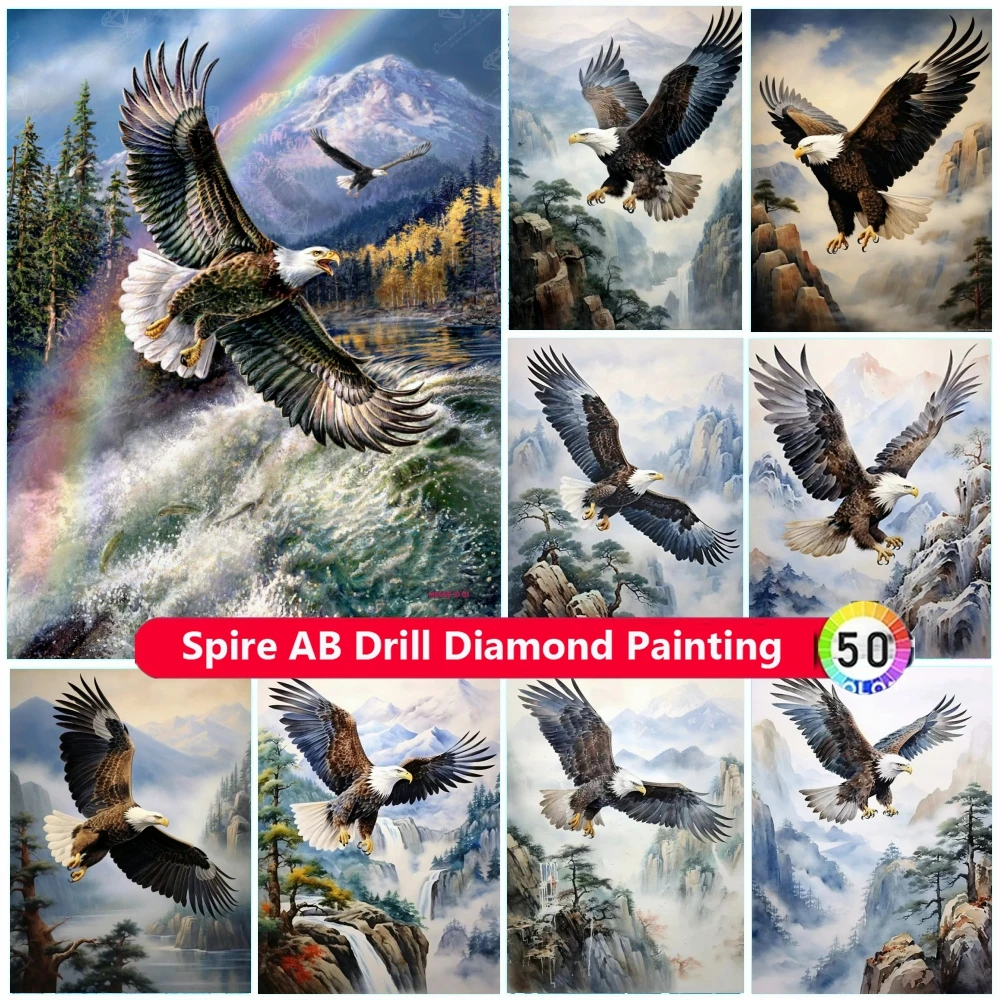 

Animals Diy AB Diamond Painting Kit Embroidery Eagle Totem Landscape Mountain Art Cross Stitch Mosaic Home Decor Handmade Gift