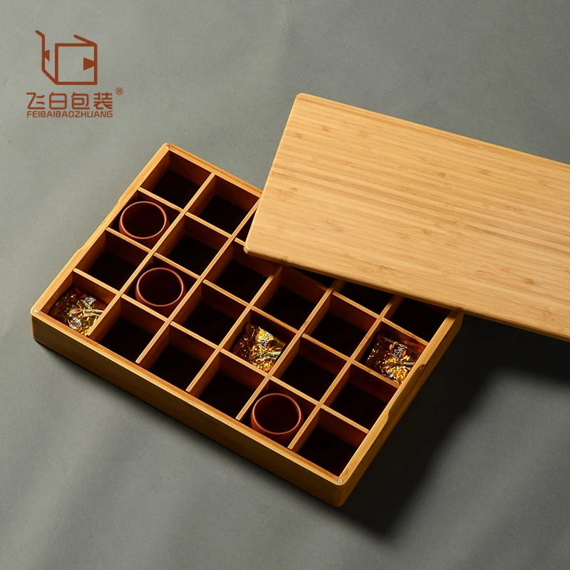 Wood Storage Box with Magnetic Single Cover, Crafts Tray, Multi-Lattice, Jewelry, Ring, Jade, Jade Plate, 40*28